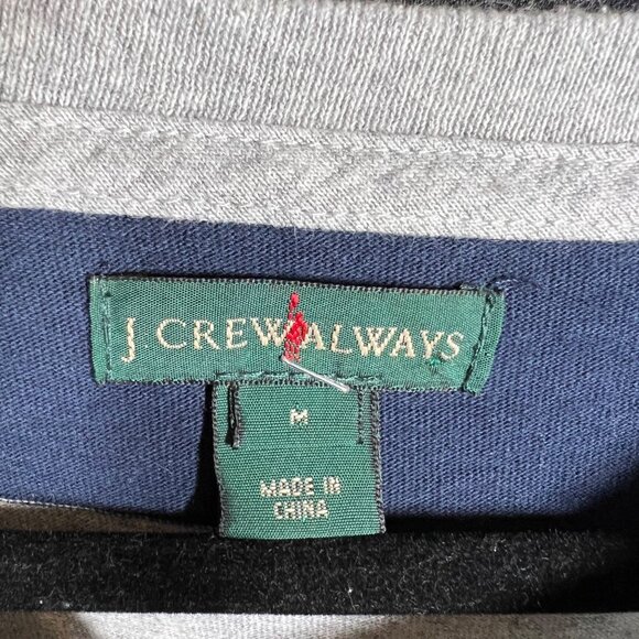J. Crew Always Blue And Gray Crewneck Sweater Classic Stripes Size M - Picture 3 of 8